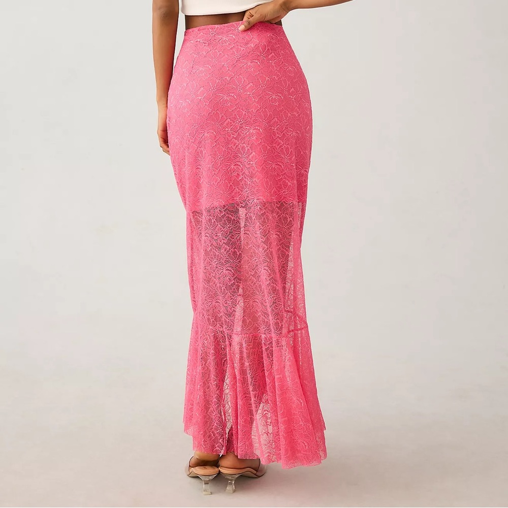 NWT By Anthropologie Sheer Lace Mermaid Skirt - Picture 2 of 5